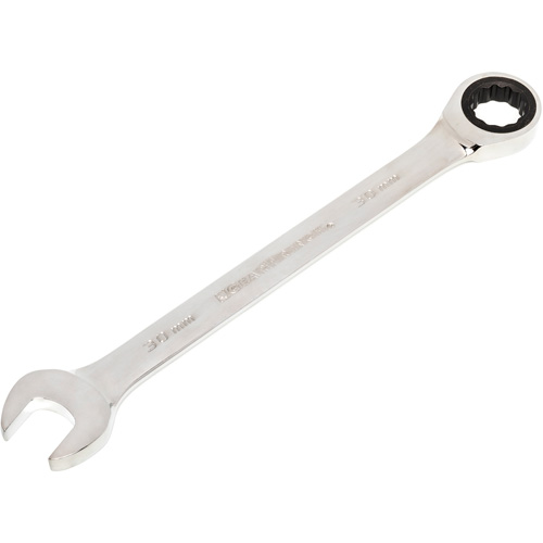72-Tooth Ratcheting Combination Wrench, 12 Point, 30 mm, Chrome/Polished Finish Oxymax Inc