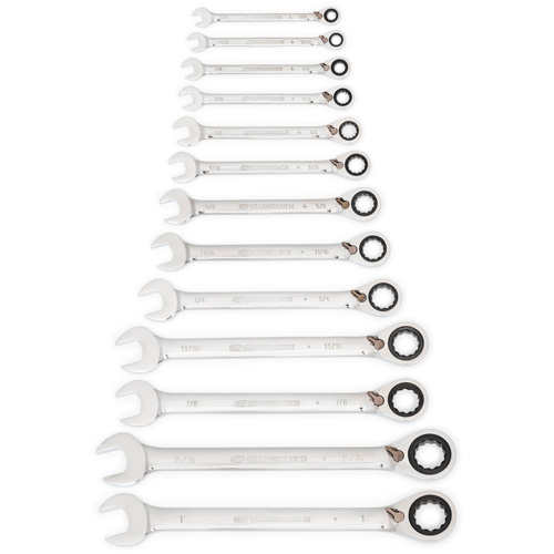Jeu de cl&eacute;s &agrave; cliquets r&eacute;versibles SAE &agrave; 12 pans et 72 dents, Combinaison, 13 morceaux, Imp&eacute;rial Oxymax Inc