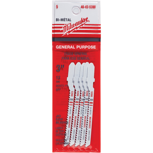 Lame de scie sauteuse, Bim&eacute;tal, Tige en T, 3" lo, 12 dents par pouce Oxymax Inc