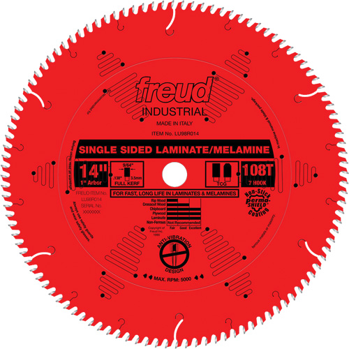 TCS Industrial Saw Blade - Chipboard, 14", 108 Teeth, Laminate Use Oxymax Inc