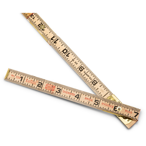 Red End&reg; Oversized Brick Mason Rule, 6' L, Wood, 1/16" Graduations Oxymax Inc