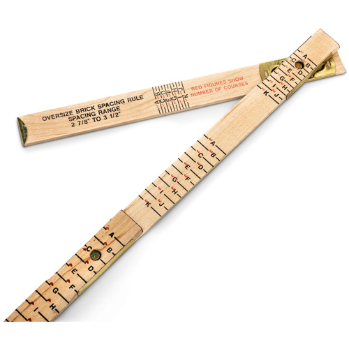 Red End&reg; Oversized Brick Mason Rule, 6' L, Wood, 1/16" Graduations Oxymax Inc