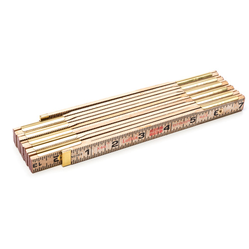 Red End&reg; Rule with Two 6" Slide Rule Extensions, 6' L, Wood, 1/16" Graduations Oxymax Inc