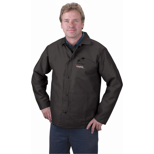 Flame Retardant Jacket, Cotton, 4X-Large, Black Oxymax Inc