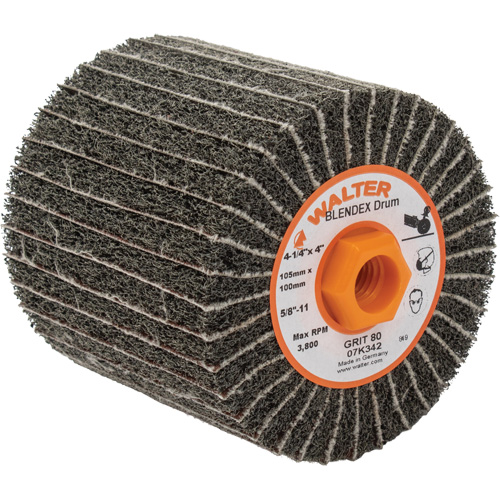 Tambours de finition Two-In-One, 4-1/4" dia. x 4" la, 5/8"-11 Arbre, Grain 80 Oxymax Inc