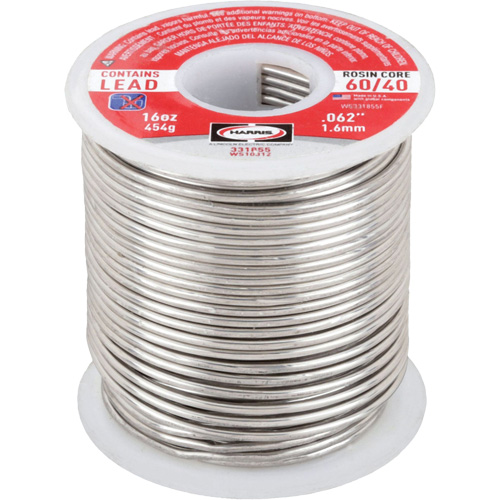 60/40 Leaded Rosin Core Solder, Lead-Based, 60% Tin 40% Lead, Rosin Core, 1/16" Dia. Oxymax Inc