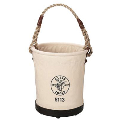 Tapered-Wall Bucket, Canvas, 1 Pockets, Black/Natural Oxymax Inc