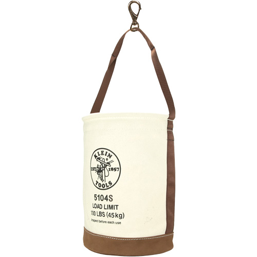 Sceau &agrave; fond en cuir, 17" h, Toile, Blanc Oxymax Inc