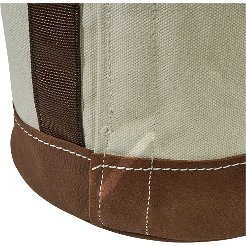 Sceau &agrave; fond en cuir, 17" h, Toile, Blanc Oxymax Inc