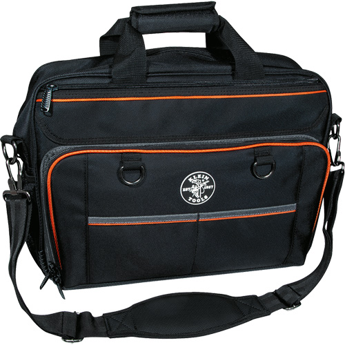 Sac techno Tradesman Pro avec pochette pour ordinateur portable, Polyester, 22 pochettes, Noir/Orange Oxymax Inc