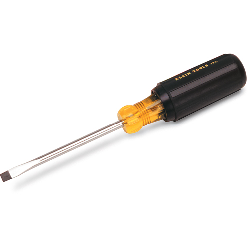 Tournevis d'&eacute;b&eacute;niste pointe plate, Tige de 1/4", Ronde, 12-11/32" lo, Prise en Coussin&eacute;e Oxymax Inc