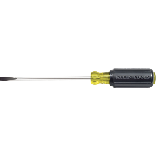Tournevis d'&eacute;b&eacute;niste pointe plate, Tige de 1/4", Ronde, 10-11/32" lo, Prise en Coussin&eacute;e Oxymax Inc