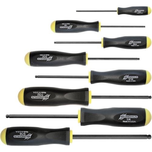 Ball Driver Screwdriver Sets - SAE, 8 Pcs. Oxymax Inc