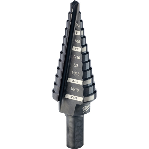#4 Step Drill Bit, 3/16" - 7/8" , 1/16" Increments, High Speed Steel Oxymax Inc