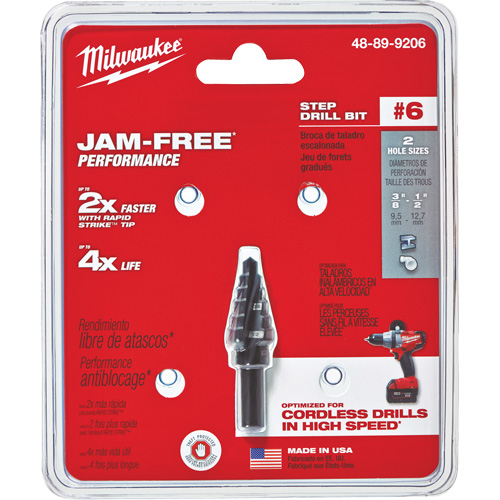 Foret &eacute;tag&eacute; no 6, 3/8" - 1/2", Incr&eacute;ments de 1/16", Acier rapide Oxymax Inc