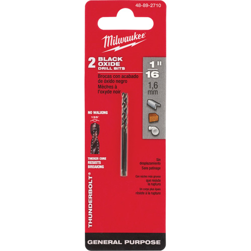 Foret s&eacute;rie courte Thunderbolt, Acier rapide, 1/16", 1-7/8" lo, 7/8" Cannelure, 135° Angle Oxymax Inc