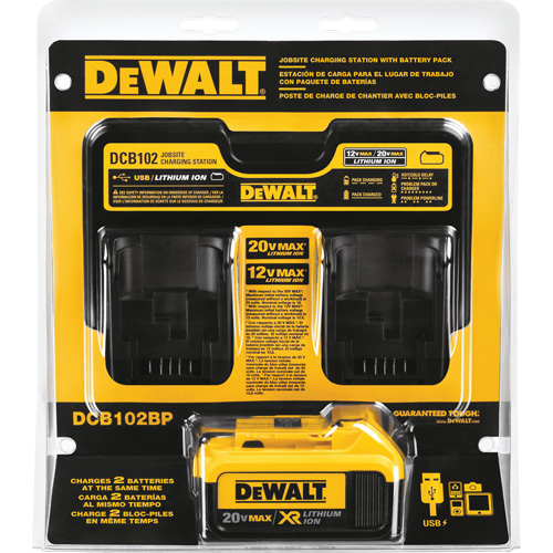 Borne de recharge pour chantier et bloc-piles 4,0 Ah, 12 V/20 V, Lithium-ion Oxymax Inc