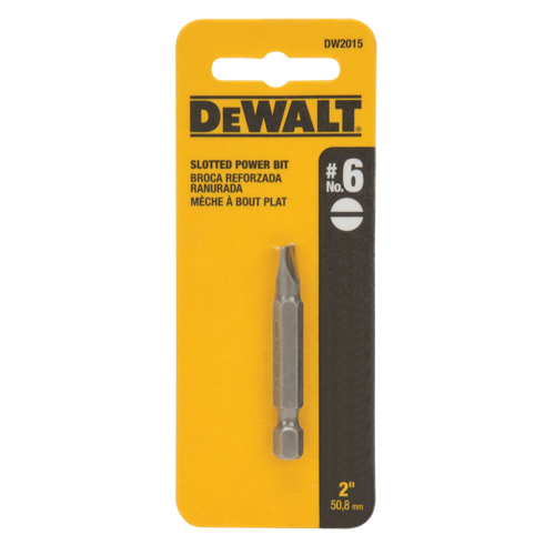 Screwdriver Bit, Slot, #6 Tip, 1/4" Drive Size, 2" Length Oxymax Inc
