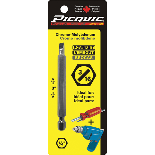 Embout, Fente, Embout 3/16", Prise 1/4", Longueur 3" Oxymax Inc