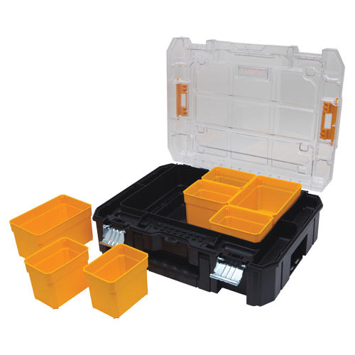 Organisateur avec couvercle transparent TSTAK V, 17-1/4" x 13" x 6", Noir Oxymax Inc