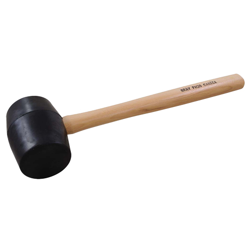 Rubber Mallet, 28 oz., Wood Handle, 16-3/4" L Oxymax Inc