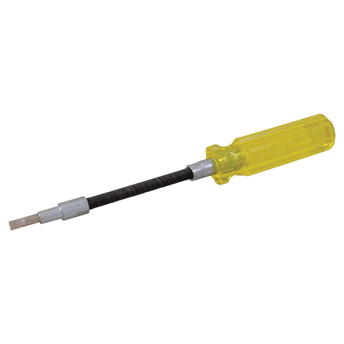 Flexible Slotted Screwdriver, 3/16" Tip, Round, 7-1/2" L, Plastic Handle Oxymax Inc