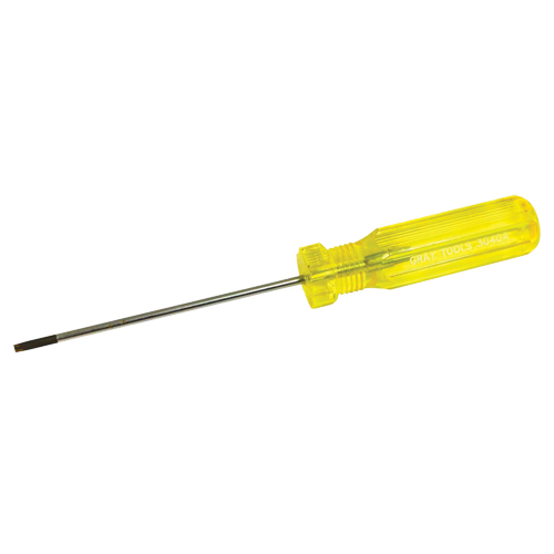 Electrician's Slotted Screwdriver, 1/8" Tip, Round, 7-1/4" L, Plastic Handle Oxymax Inc