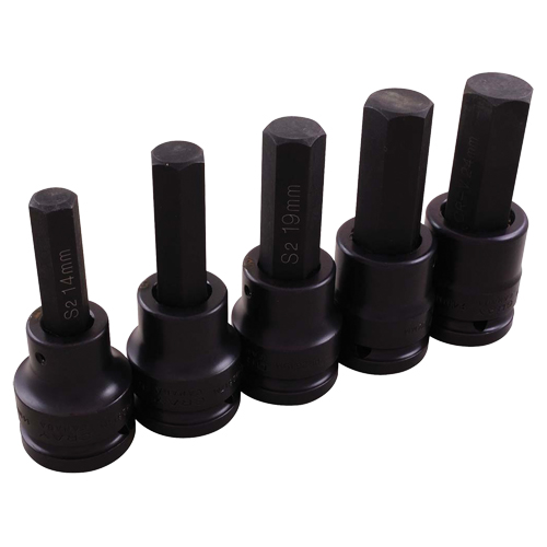 Jeu de douilles pour cl&eacute; &agrave; chocs, Hexagonale, Prise 3/4", 5 mrcx Oxymax Inc