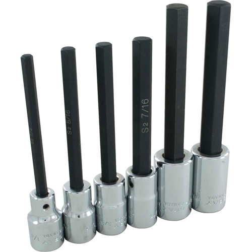 Hex Head Socket Set, Hex, 1/2" Drive, 6 Pcs Oxymax Inc