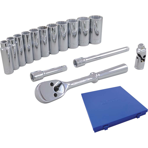 Jeu de douilles et accessoires, 15 Mcx, Prise de 3/8", Profond Oxymax Inc