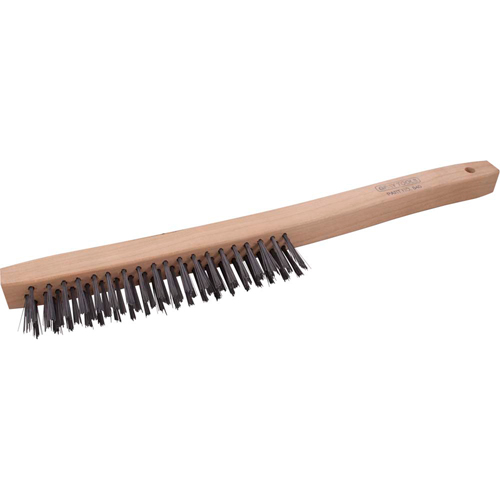 Long Handle Industrial-Duty Scratch Brush, Steel, 3 x 19 Wire Rows, 14" Long Oxymax Inc