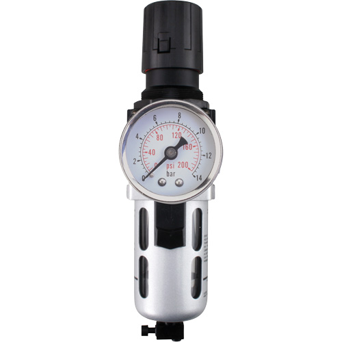 Modular Air Filter/Regulator (Gauge Included), 1/2" NPT, 145 PSI, 1.5 fl. Oz. Capacity Oxymax Inc