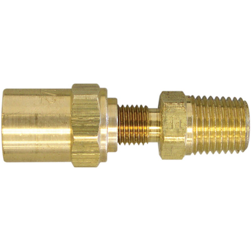 3/8" NPT Reusable Hose Fitting, 11/16" Dia., Brass Oxymax Inc