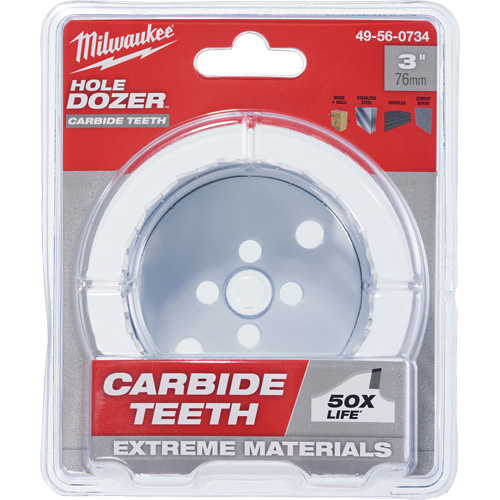 Hole Dozer Saw with Carbide Teeth, 3", 1-63/100" Depth of Cut, Carbide Oxymax Inc