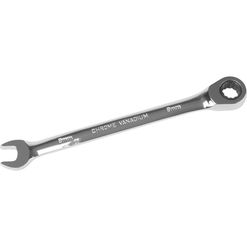Metric Ratcheting Combination Wrench, 12 Point, 8 mm, Chrome Finish Oxymax Inc
