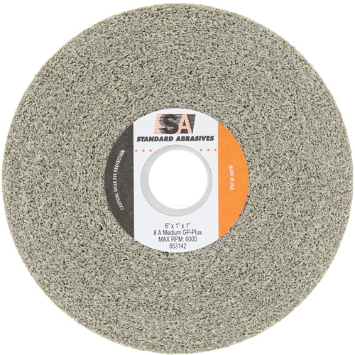 Standard Abrasives General Purpose Plus Wheel, 6" Dia., Medium Grit, Aluminum Oxide Oxymax Inc