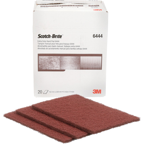 Scotch-Brite Extra-Duty Hand Pad, Aluminum Oxide, 9" x 6", Fine Grit Oxymax Inc