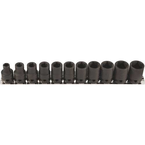 Thin Walled Socket Set, 11 Pcs, Impact, 3/8" Drive Size Oxymax Inc