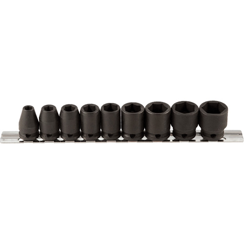 Socket Set, 9 Pcs, Impact, 3/8" Drive Size Oxymax Inc