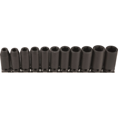 Long Socket Set, 11 Pcs, Impact, 3/8" Drive Size, Deep Oxymax Inc