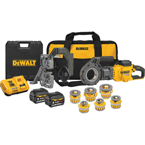 FlexVolt&reg; Max* Cordless Pipe Threader Kit with Dieheads, 30 RPM, 1/2" - 2" Pipe Thread Oxymax Inc