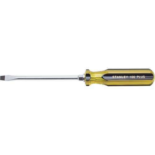 100 PLUS&reg; Standard Slotted Tip Screwdriver, 5/16" Tip, Round, 11" L, Plastic Handle Oxymax Inc