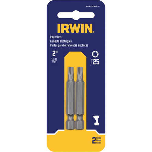 Power Bits, Torx, T-25 Tip, 1/4" Drive Size, 1-15/16" Length Oxymax Inc