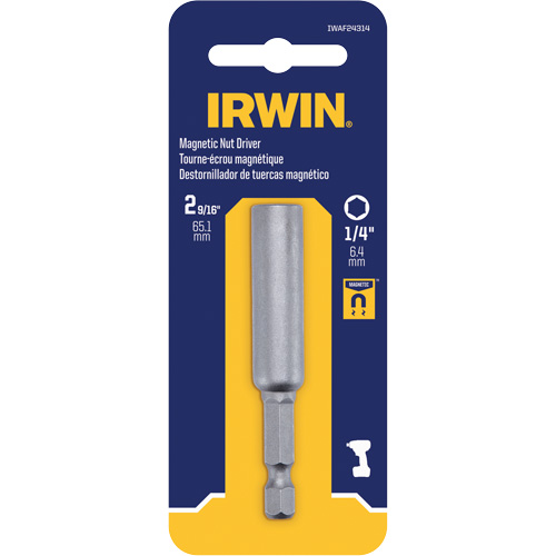 Nutsetter, 1/4" Tip, 1/4" Drive, 2-9/16" L, Magnetic Oxymax Inc