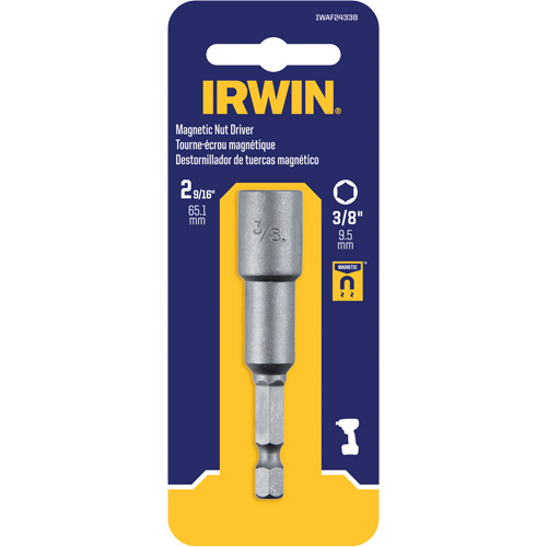 Nutsetter, 3/8" Tip, 1/4" Drive, 2-9/16" L, Magnetic Oxymax Inc