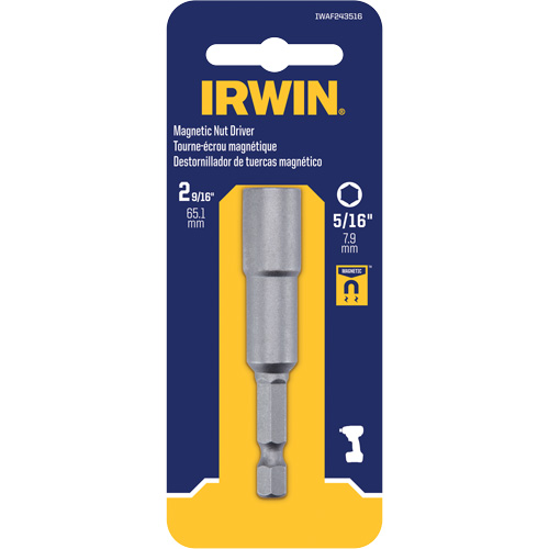 Tourne-&eacute;crou, Embout 5/16", Prise 1/4", 2-9/16" lo, Magn&eacute;tique Oxymax Inc