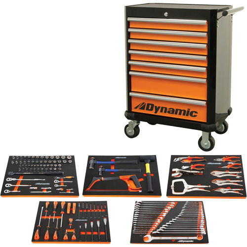 Ensemble d'outils pour m&eacute;canicien automobile avec armoire roulante, 125 morcea Oxymax Inc