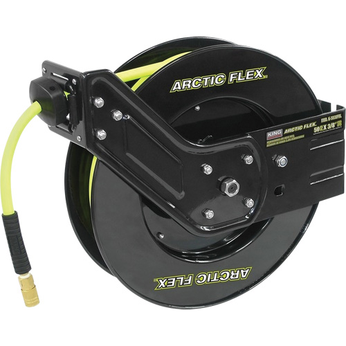 Retractable Hose Reel with Hybrid Polymer Hose, Air, 3/8" x 50', Single Hose, 300 psi Oxymax Inc