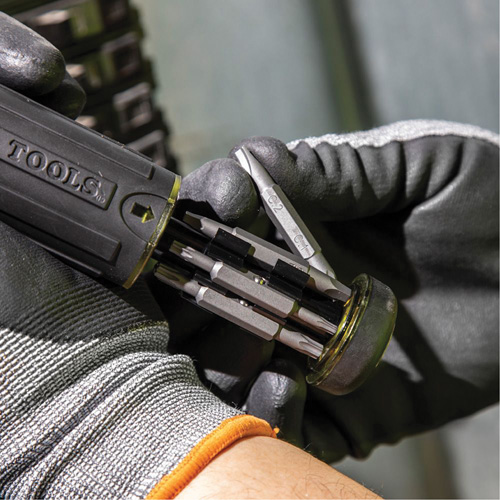 15-in-1 Multi-Bit Ratcheting Screwdriver, 8-3/4" L, Cushion Grip Handle Oxymax Inc