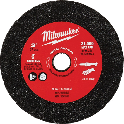 Metal Cut Off Wheel, 3" x 0.04", 3/8" Arbor Oxymax Inc